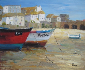 St Ives town Beach by T Moore